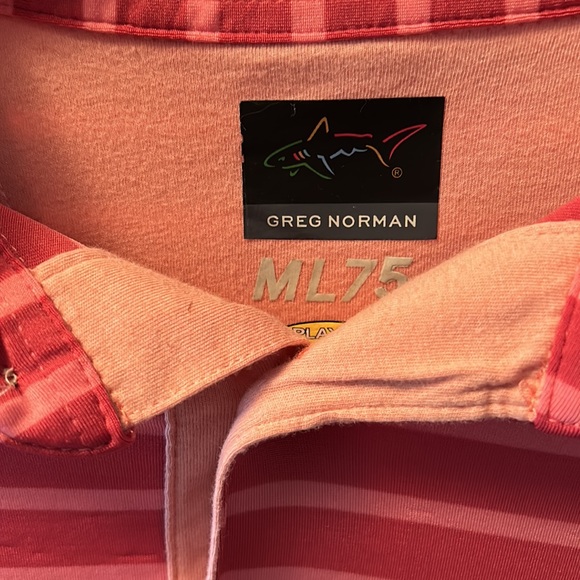 Greg Norman golf polo. Salmon striped color. Like new! - Picture 2 of 4